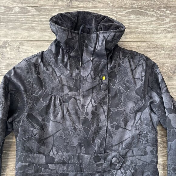 LOLE Insulated Waterproof Winter Parka Jacket Coat Womens M Black Floral flowers - Picture 2 of 16